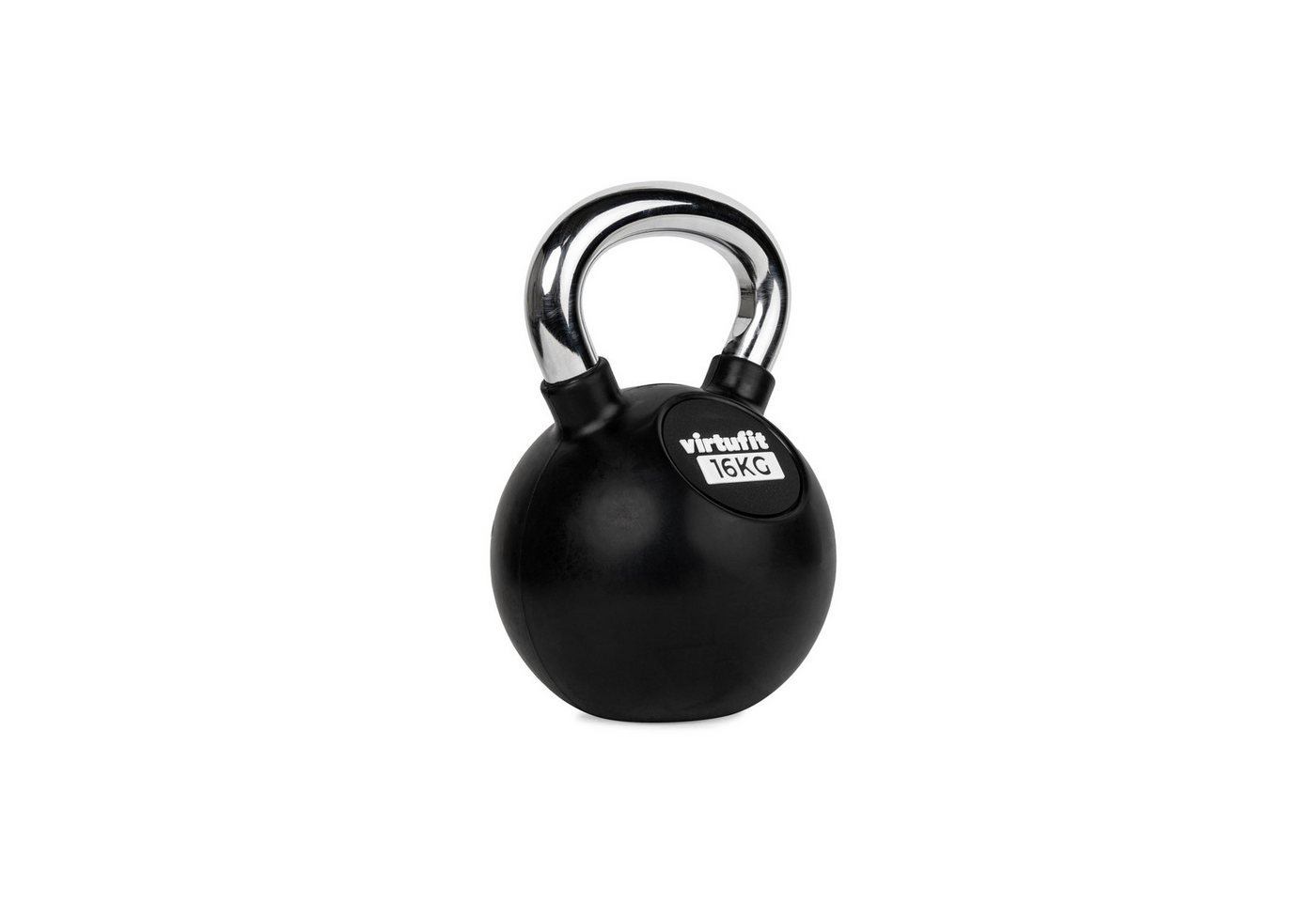 VirtuFit Kettlebell VirtuFit Kettlebell Pro 16 kg aus Gusseisen mit Gummi und Chromgriff