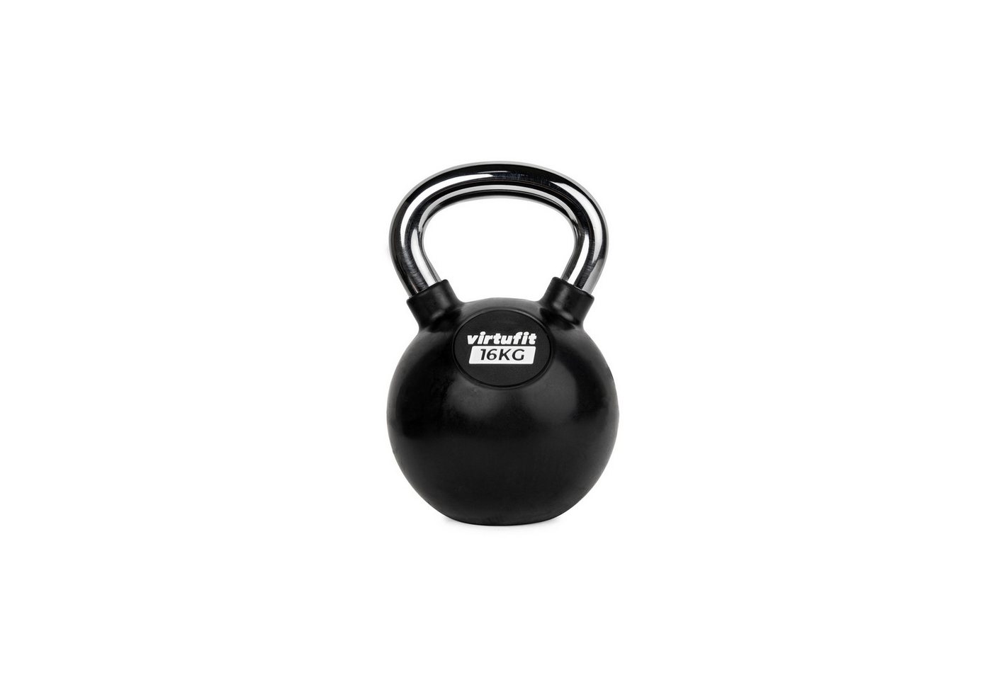 VirtuFit Kettlebell VirtuFit Kettlebell Pro 16 kg aus Gusseisen mit Gummi und Chromgriff Bild 4