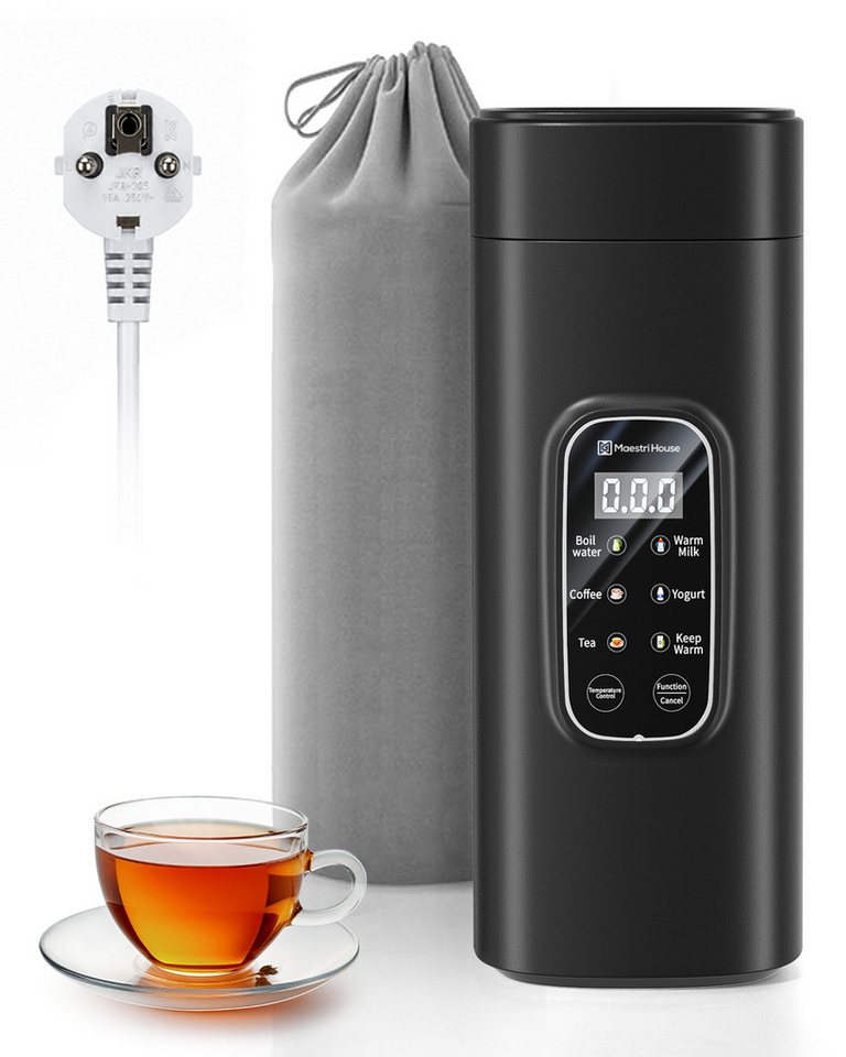 Maestri House Reise-Wasserkocher Reise-Wasserkocher 0,55 l, 6 Temperaturstufen, LED-Display, 0.55 l, 400 W, 550 ml Schnellkochfunktion, kleiner Wasserkocher aus Edelstahl 304 Bild 3