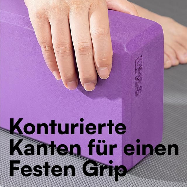 H&S Yogablock H&S 2er Yoga Block Set aus Schaumstoff, blau und lila