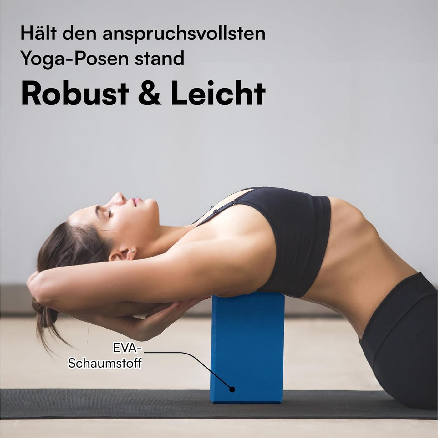 H&S Yogablock H&S 2er Yoga Block Set aus Schaumstoff, blau und lila Bild 3