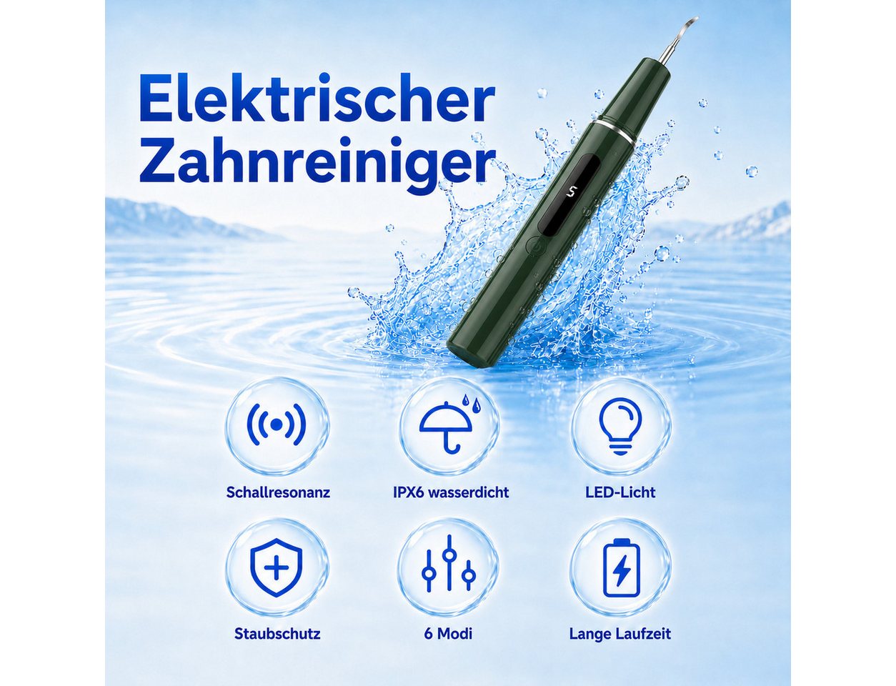 SOFTWEARY Mundpflegecenter Zahnpflege-Set, Ultraschall Zahnsteinentferner, Zahnreiniger, Plaque-Fleckenentfernung, 5 Modi und 2 Aufsätzen Bild 5