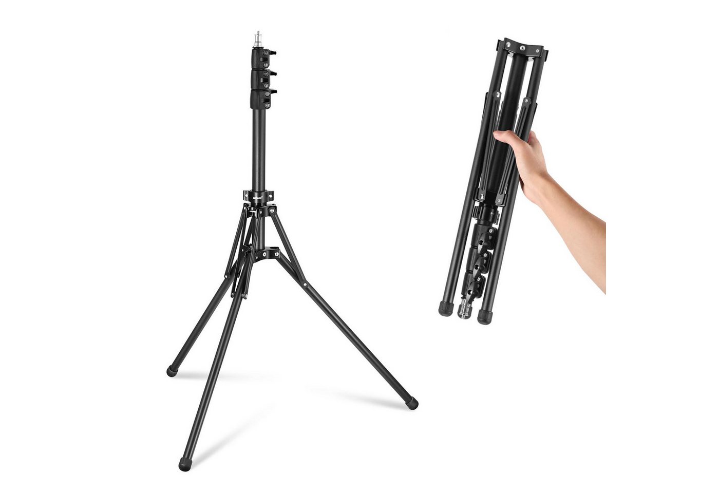 Neewer ST178B Lichtstativ 178cm, 180° umkehrbar, für Innen/Außen Fotografie Lampenstativ (hohenverstellbar von 48 bis 178 cm, 1/4" Schraube und 5/8" Bolzen) Bild 5