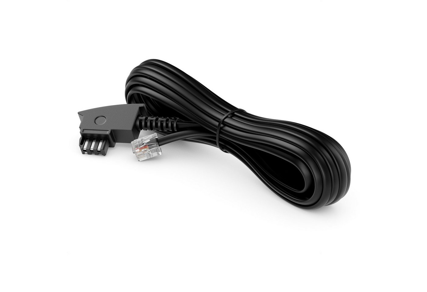 deleyCON deleyCON 50m Telefonkabel TAE-F auf RJ11 Stecker 6P4C Analoge LAN-Kabel Bild 2