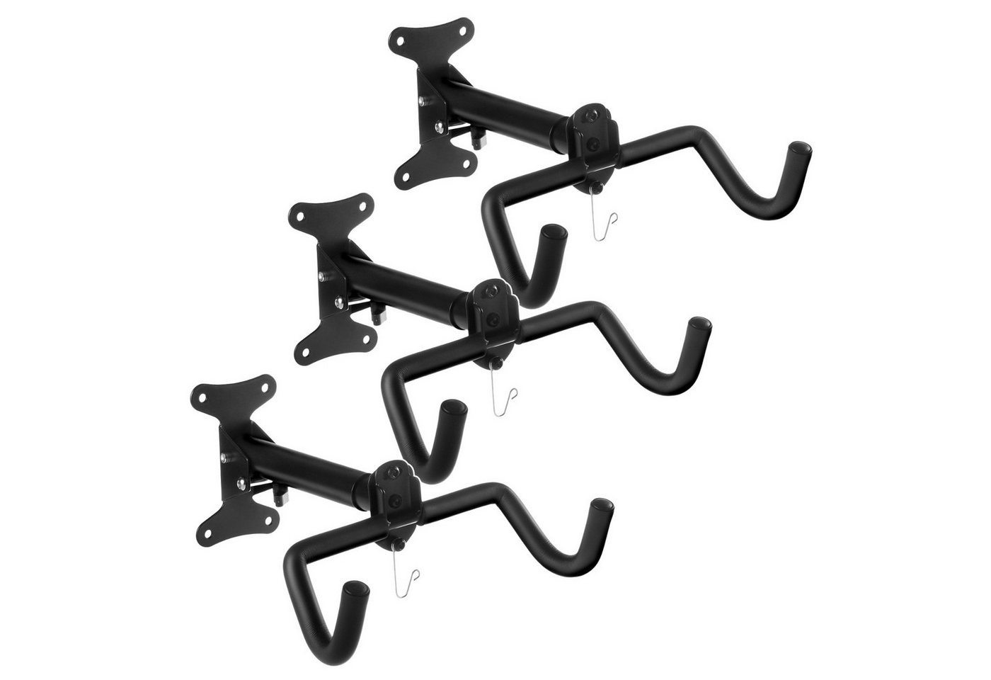 Maclean Fahrradhalter MC-484 verstellbarer Wandfahrradträgerhaken aus Stahl, klappbar (3-tlg), bis 30 kg, platzsparend für Garage, Keller & Wohnung Bild 4