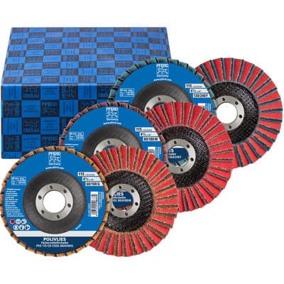 PFERD 44698008 - Fächerscheiben Set PVZ Keramik Ø115mm Bohrung Ø22,23mm