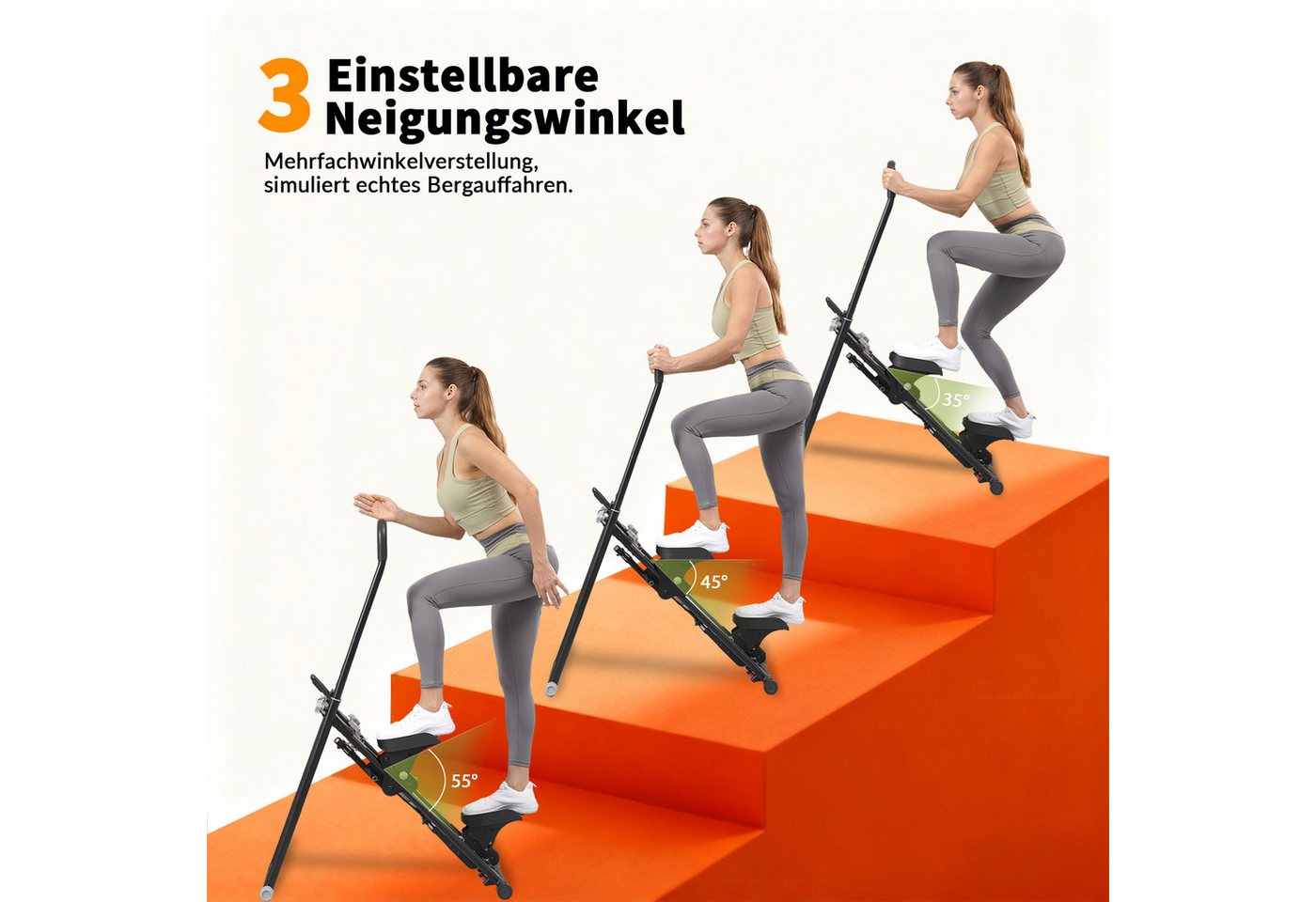 YEE RUN Stepper zusammenklappbar, Stair-Stepper für Heimtraining, verstellbar, LCD Bild 2
