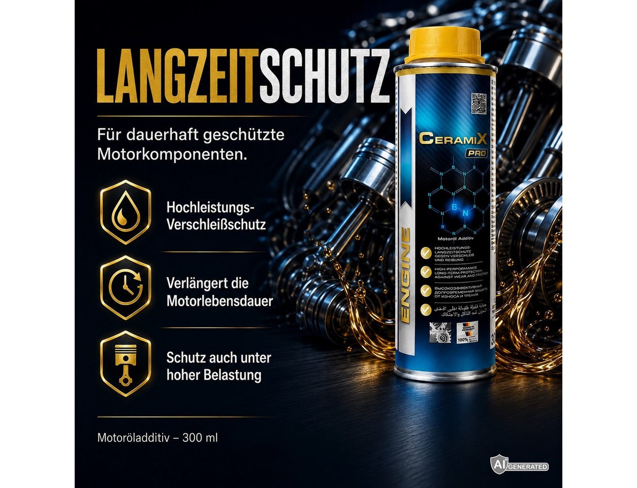 Ravenol Öl-Additiv CeramiX-Pro 300 ml Keramik Motoröladditiv mit hBN Verschleißschutz, 0,3 l, Keramik-Motoröladditiv mit hBN für Reibungs- & Verschleißschutz Bild 5