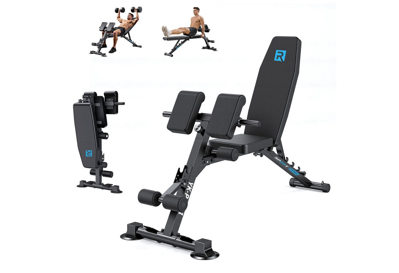 YEE RUN Hantelbank klappbar & multifunktional & verstellbar, Trainingsbank, max. 300 kg Bild 2