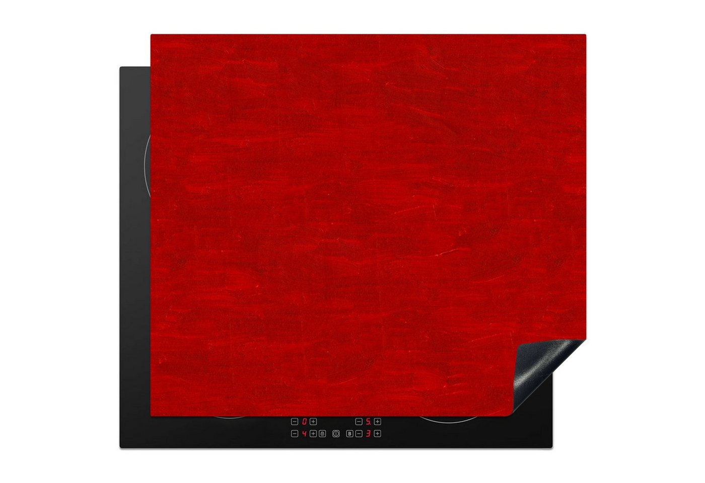 MuchoWow Herd-Abdeckplatte Muster - Ölfarbe - Rot, Vinyl, (1 tlg), Ceranfeldabdeckung Küche, Herdabdeckplatte Einteilig, 60x52 cm Bild 5