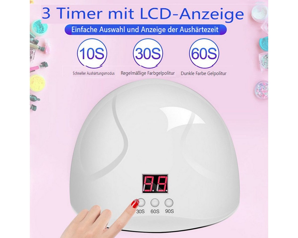 Insma Lichthärtungsgerät, 200W LED UV Nagel Lampe Nageltrockner mit 3 Timer Bild 5