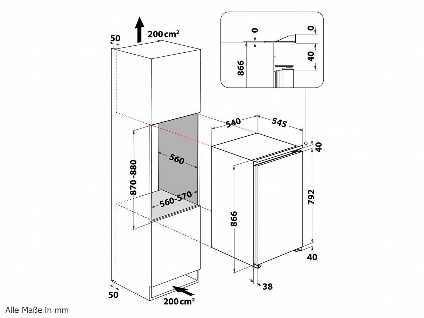 BAUKNECHT Einbaukühlschrank BKSI 9GS2, 0.0 cm hoch, integrierbar Bild 4