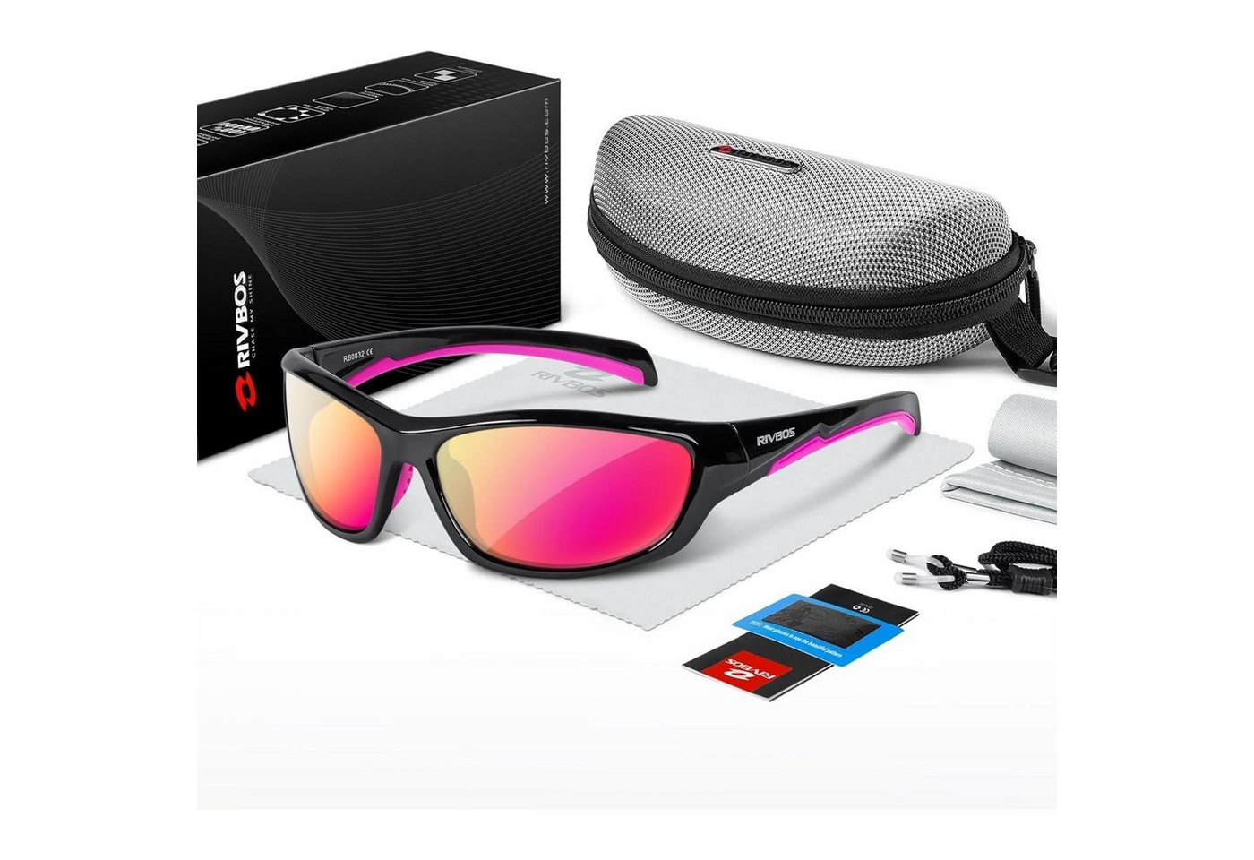 LuxusKollektion Fahrradbrille Sonnenbrillen Fahrradbrille Polarisierte UV400 Damen 32-blackpink Bild 3