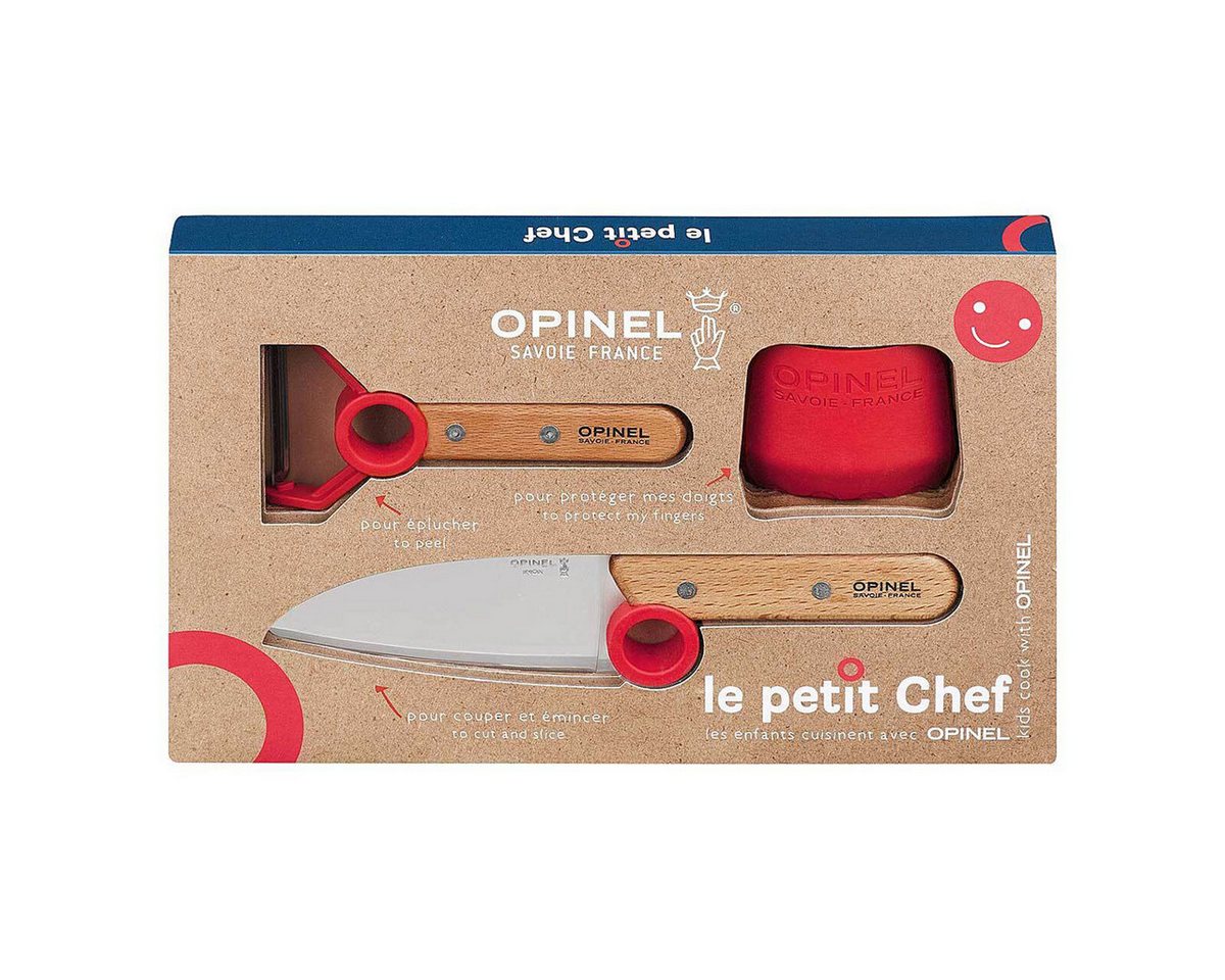 Opinel Taschenmesser LE PETIT CHEF Kinder Küchen-Set - 3-Teilig Rot