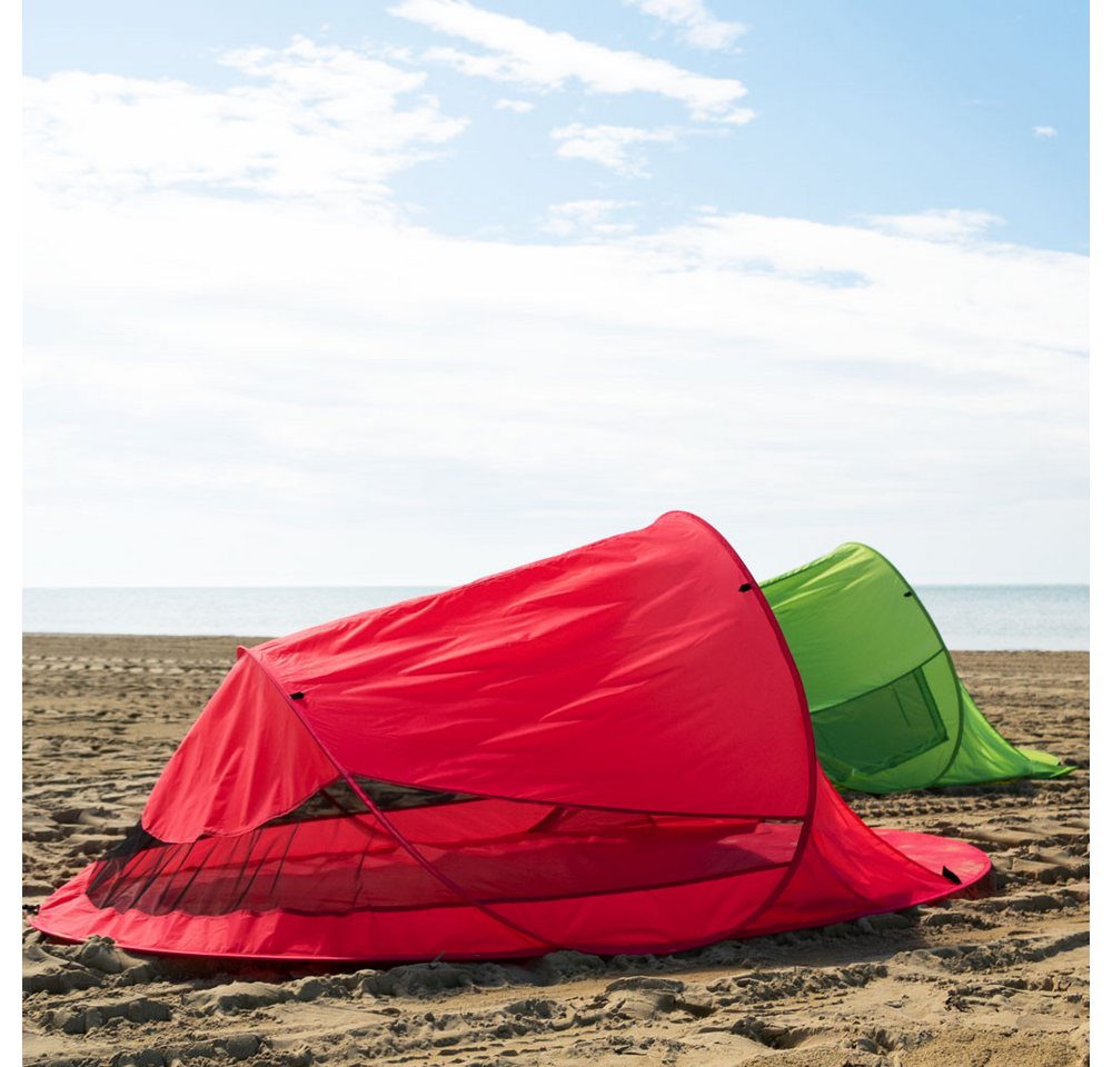 outdoorer Strandmuschel selbstaufbauend Zack II pink - Pop-up-Strandmuschel mit Moskitonetz, Sonnenzelt für See, Meer & Garten - Sonnen- und Windschutz Bild 4