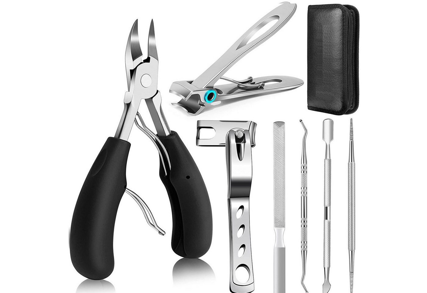 ibettertec Maniküre-Pediküre-Set 7-teiliges Nagelknipser und Maniküre Werkzeug Set, Edelstahl superscharfe gebogene Klingen kosmetische Nagelwerkzeuge, Für dicke und eingewachsene Nägel Podologie Bild 5