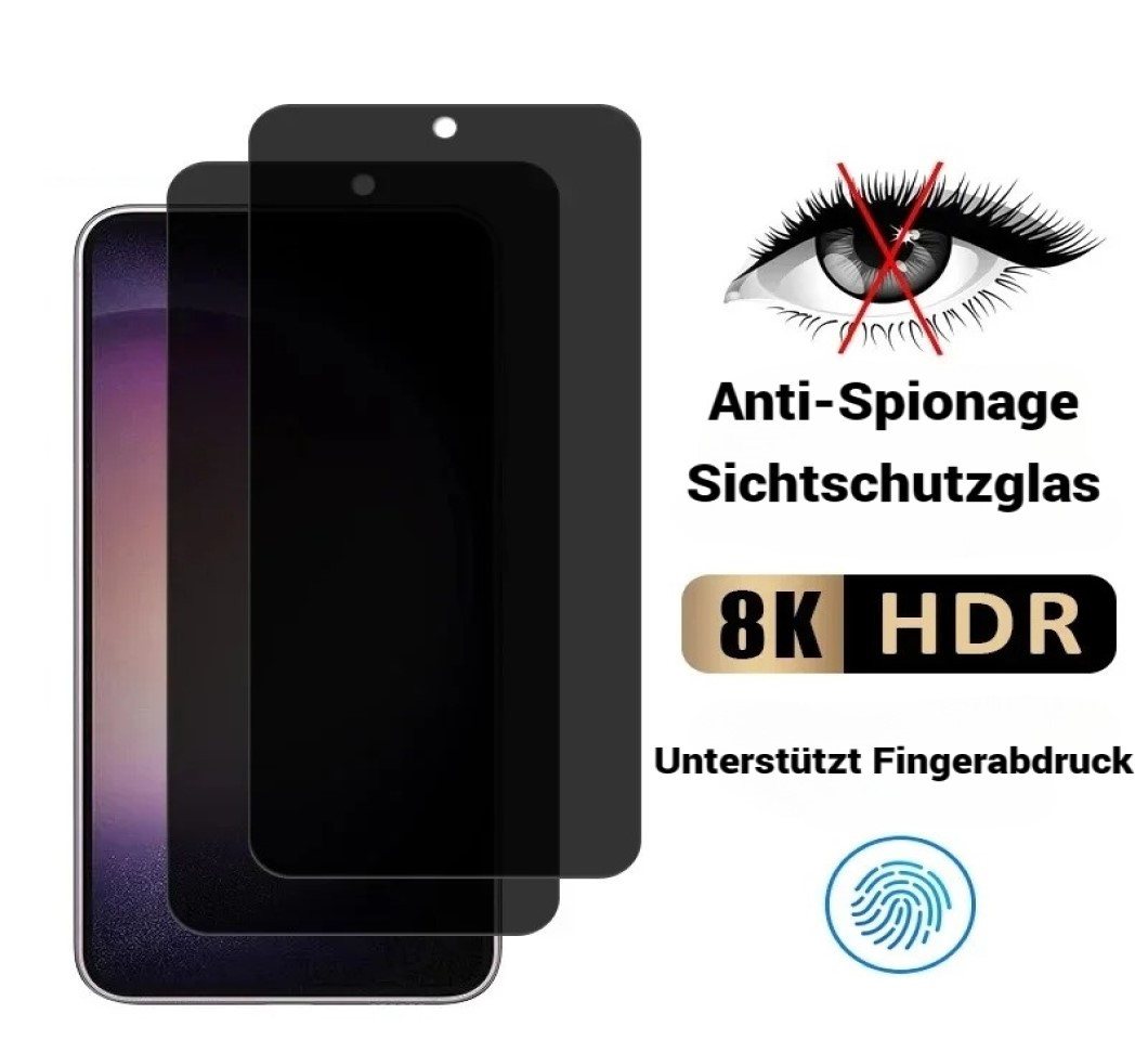 OLi Sichtschutzfolie 2X Sichtschutz Glass Full Screen Privacy für Samsung Galaxy S24 Plus, (Spar-Set, 2-St), Kratzerfest Privat Displayschutz Panzerfolie Bild 3
