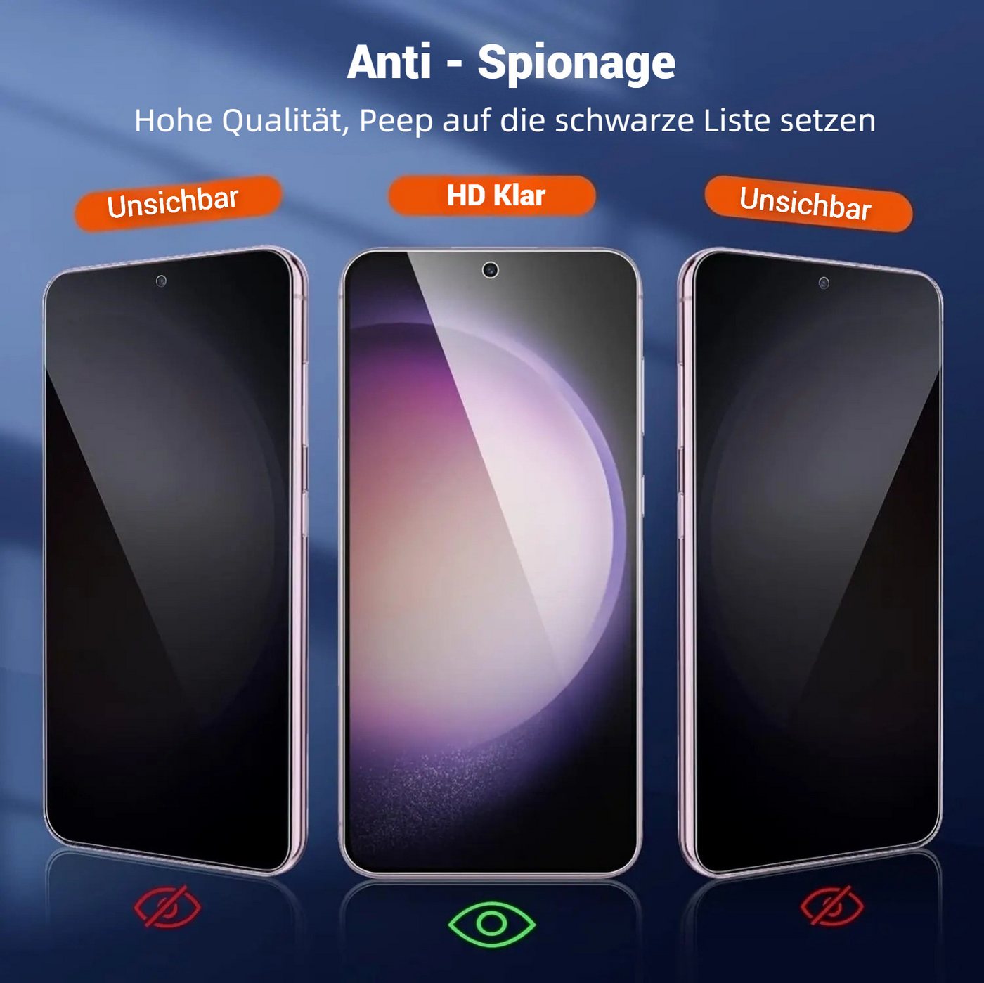 OLi Sichtschutzfolie 2X Sichtschutz Glass Full Screen Privacy für Samsung Galaxy S24 Plus, (Spar-Set, 2-St), Kratzerfest Privat Displayschutz Panzerfolie Bild 4