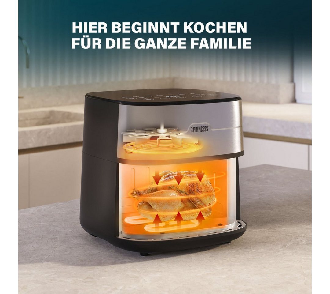 PRINCESS Heißluftfritteuse 01.182280.01.001, 2000 W, Duales Heizelement – 2000 W Bild 5