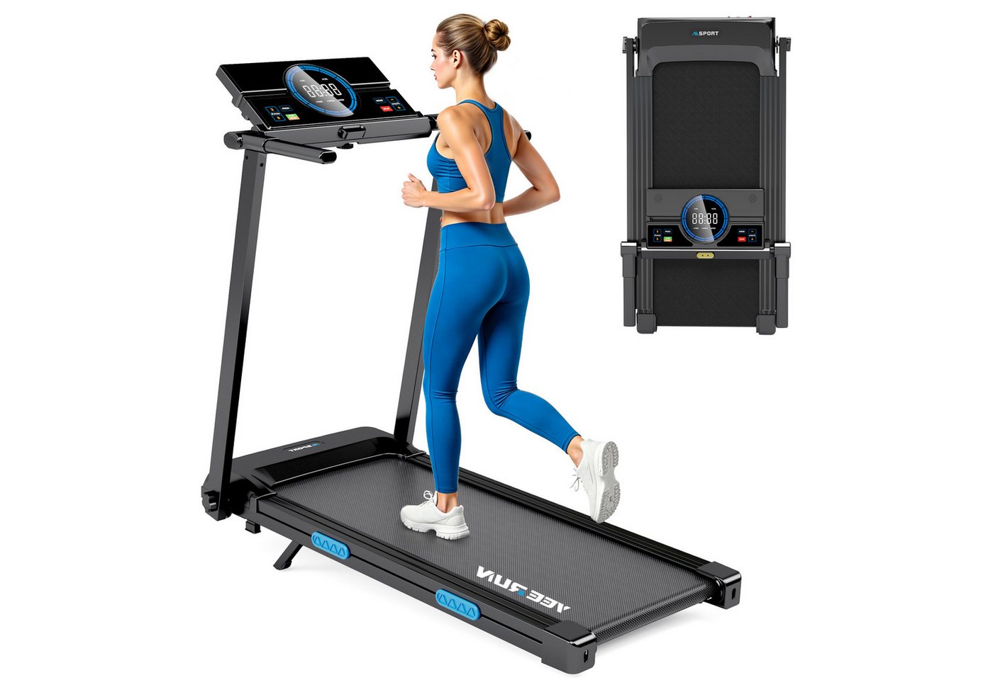 YEE RUN Laufband für Zuhause, treadmill 4 in 1, 12% Steigung, 3HP, 1-8 km/h Bild 5