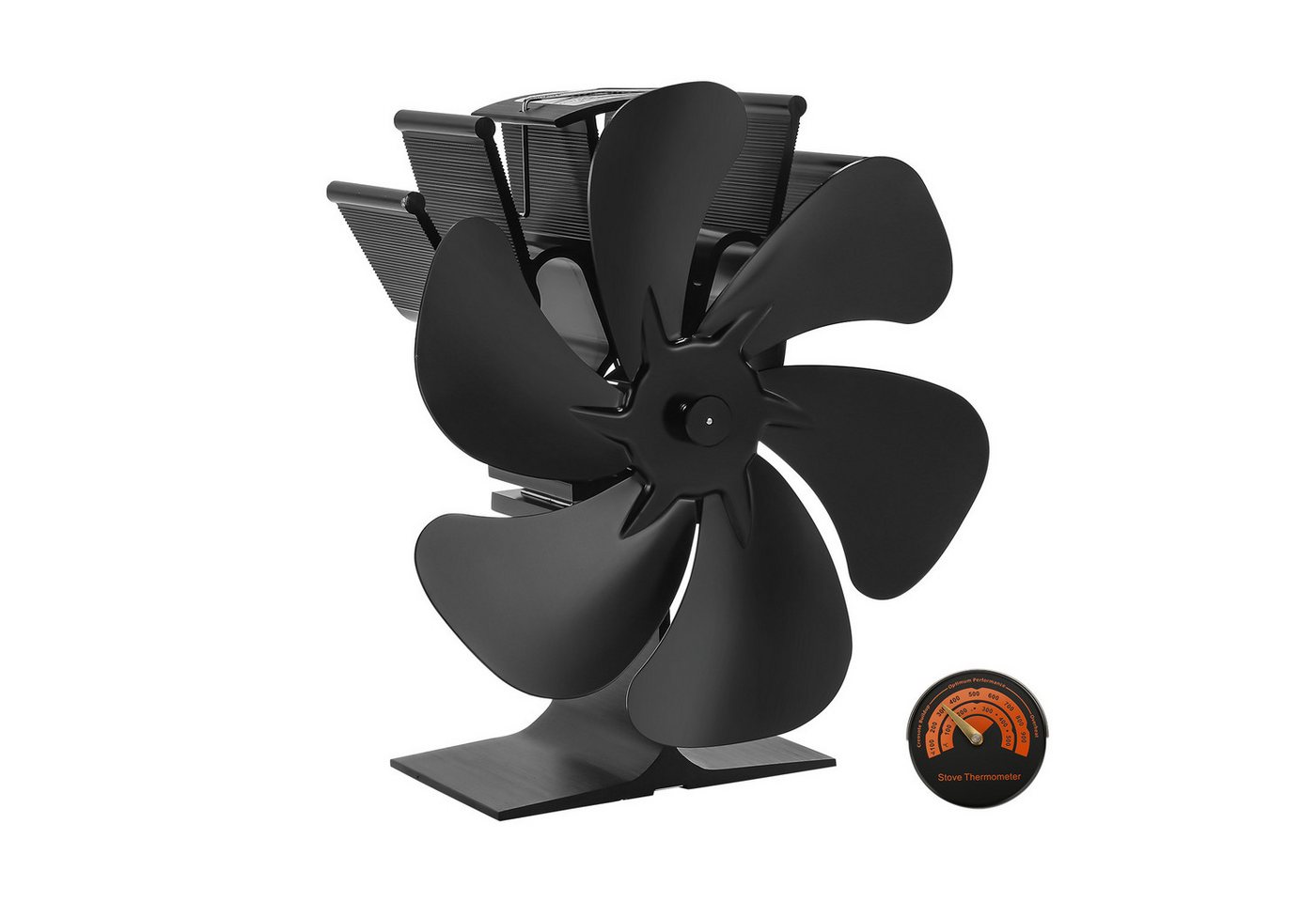 Clanmacy Kaminventilator Kaminventilator Ofenventilator 6 Blatt Kaminofen ohne Fan Stromloser Bild 5