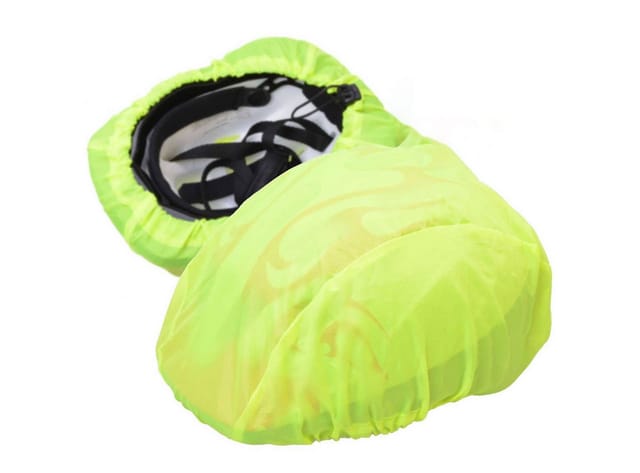 Diedrich Filmer GmbH Fahrradhelmüberzug Helm-Regenschutz Velo neongelb: wasserdicht, windfest & leicht, Schützt vor Wind und Wetter