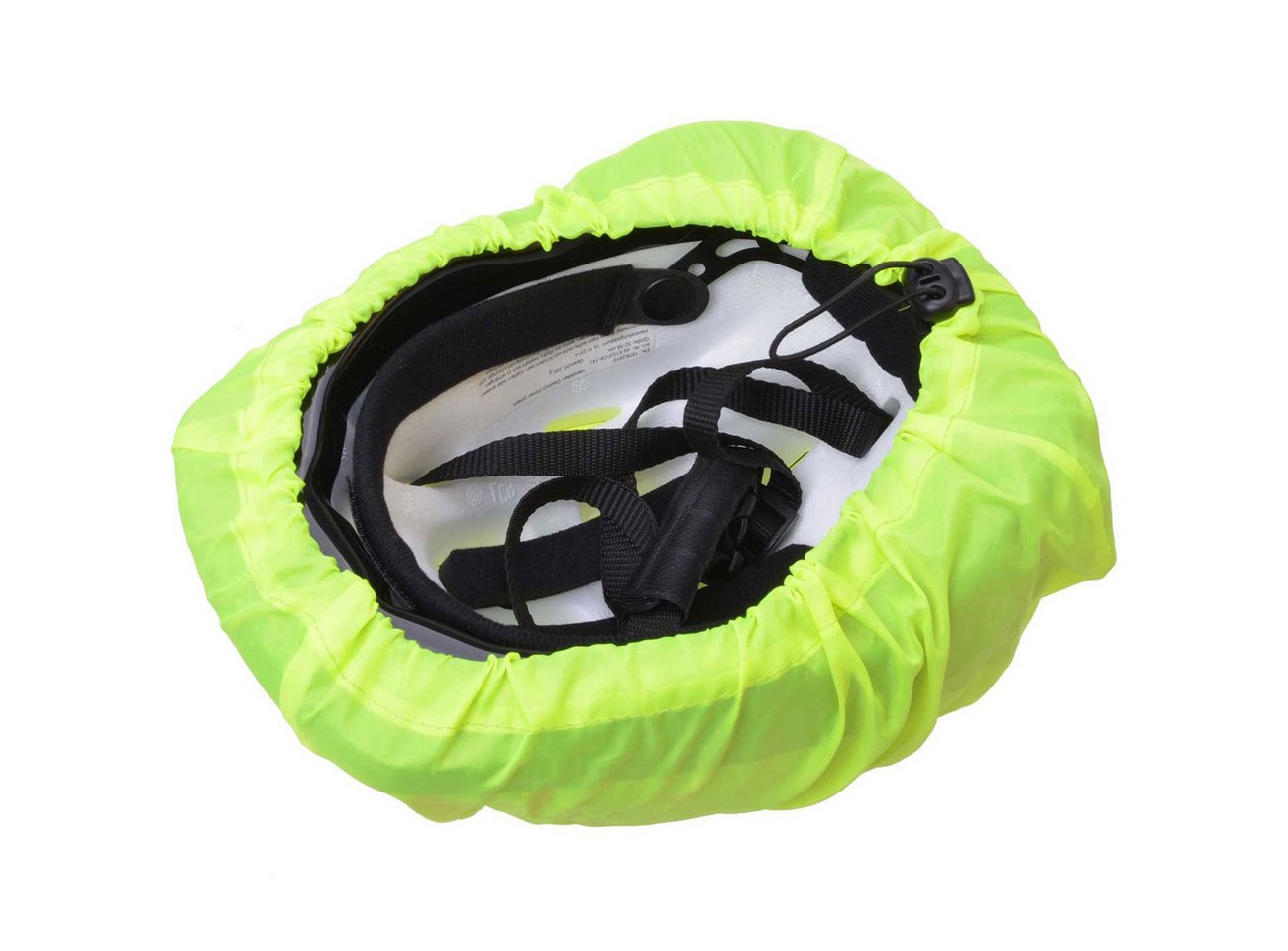 Diedrich Filmer GmbH Fahrradhelmüberzug Helm-Regenschutz Velo neongelb: wasserdicht, windfest & leicht, Schützt vor Wind und Wetter Bild 5