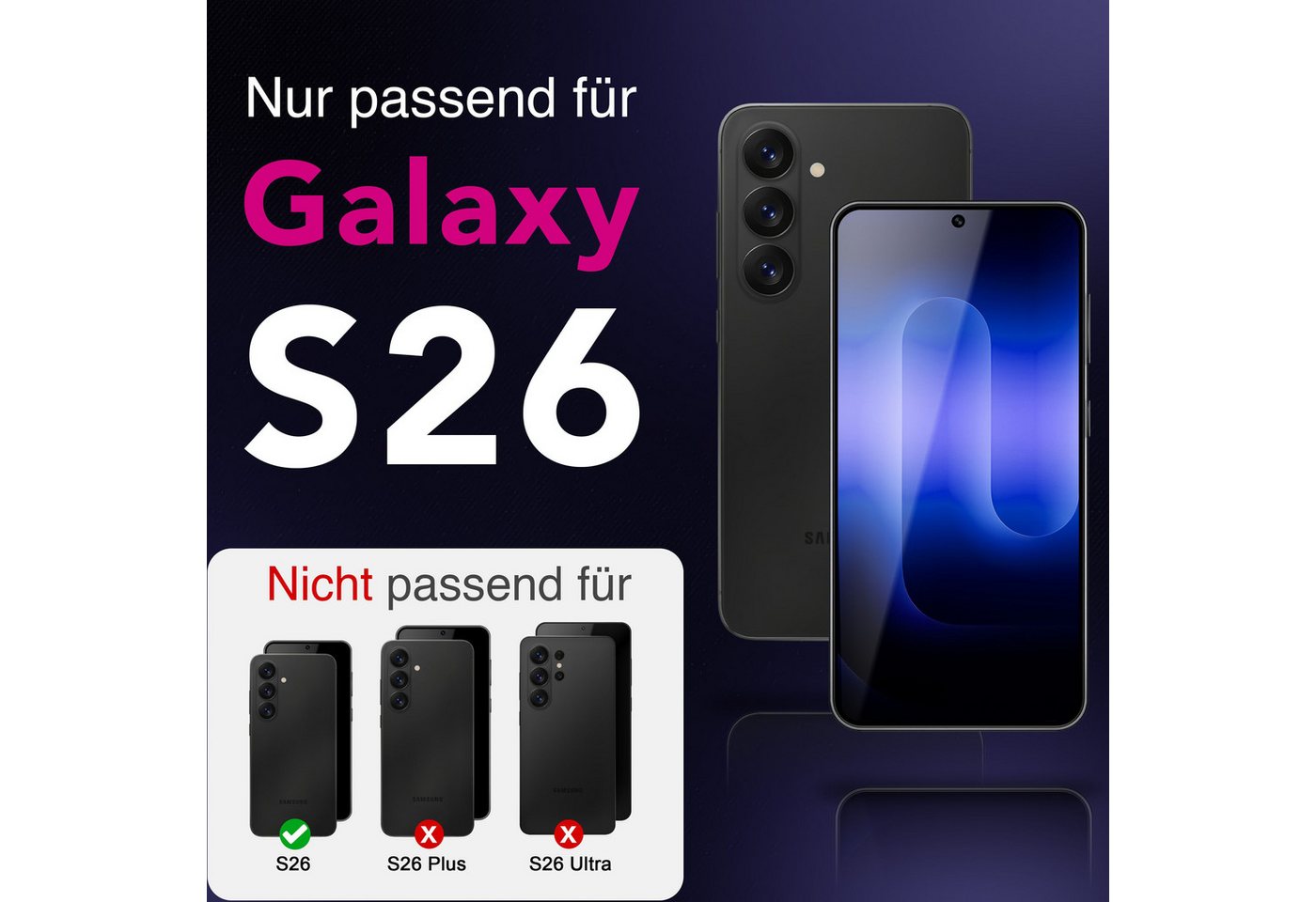 Nalia Schutzfolie Samsung Galaxy S26, ANTISPYX Displayschutz - Blickschutz, Full-Screen & 9H Hartglas Bild 3