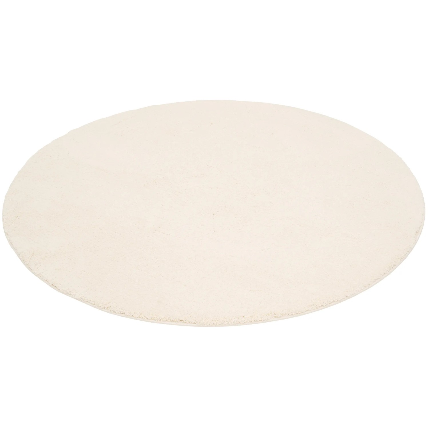 Pergamon Luxus Super Soft Hochflor Teppich Silky Rund Creme 200x200cm