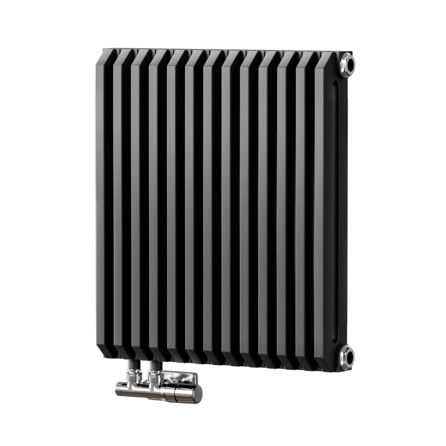 Emke Heizkörper 60x60cm 969W Anthrazit Doppellagig D-Form Seitlicher Paneelheizkörper Seitenanschluss