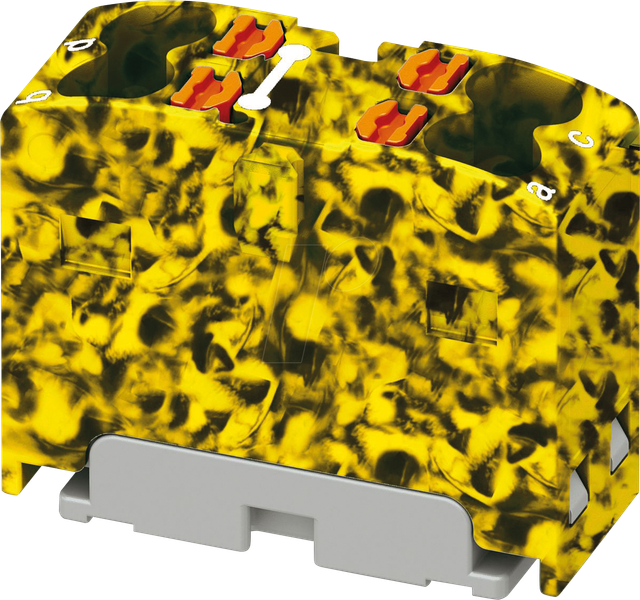 PHOE 1046620 - Verteilerblock PTFIX, 4x1,5, schwarz-gelb
