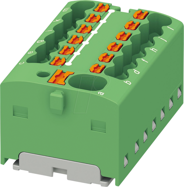 PHOE 1046965 - Verteilerblock PTFIX, 4/12x1,5, grün