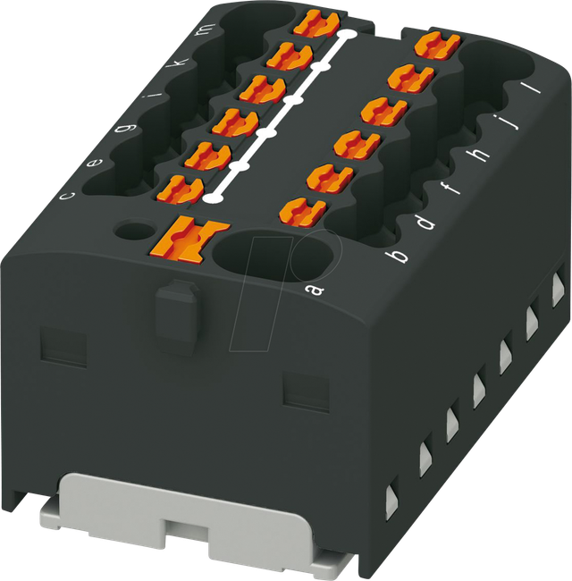 PHOE 1046967 - Verteilerblock PTFIX, 4/12x1,5, schwarz