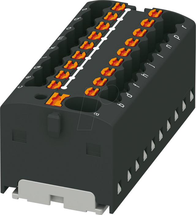 PHOE 1047424 - Verteilerblock PTFIX, 4/18x1,5, schwarz