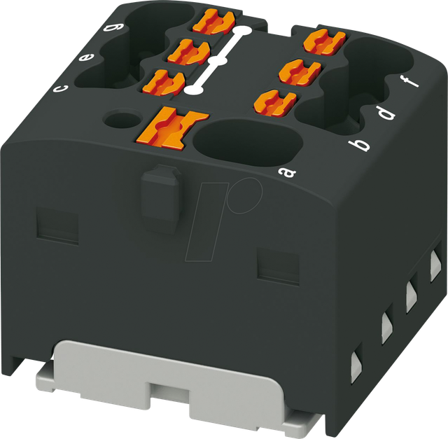 PHOE 1047472 - Verteilerblock PTFIX, 4/6X1,5, schwarz