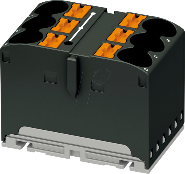 PHOE 1082395 - Verteilerblock PTFIX, 6X10/S, schwarz