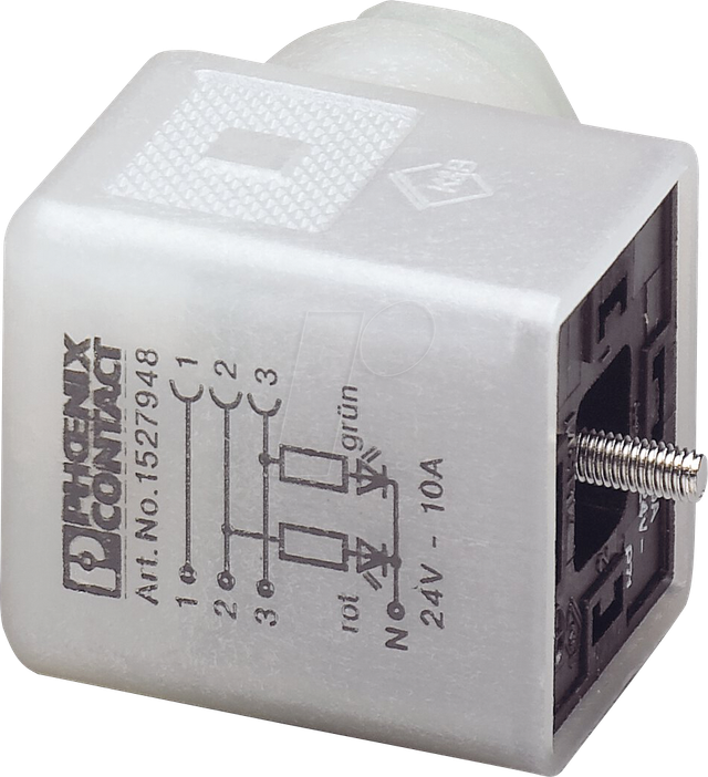 PHOE 1527948 - Ventilstecker, 5-pol, Gewindeart Kopf AD, 24 V
