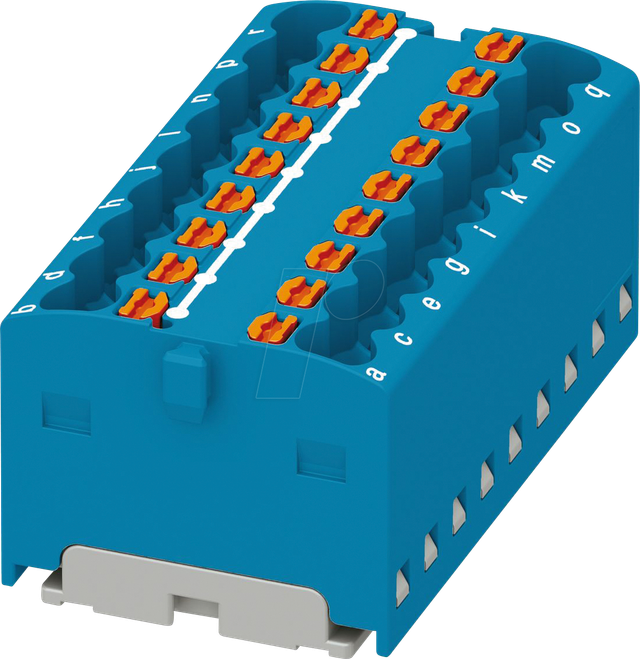 PHOE 3002764 - Verteilerblock PTFIX, 18X1,5, blau