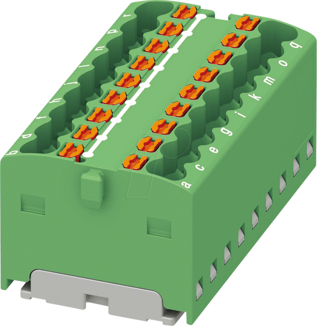 PHOE 3002773 - Verteilerblock PTFIX, 18X1,5, grün