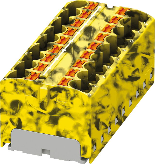 PHOE 3273854 - Verteilerblock PTFIX, 18X4, schwarz/gelb