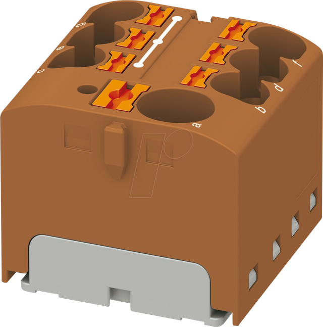 PHOE 3273866 - Verteilerblock PTFIX, 10/6X4, braun
