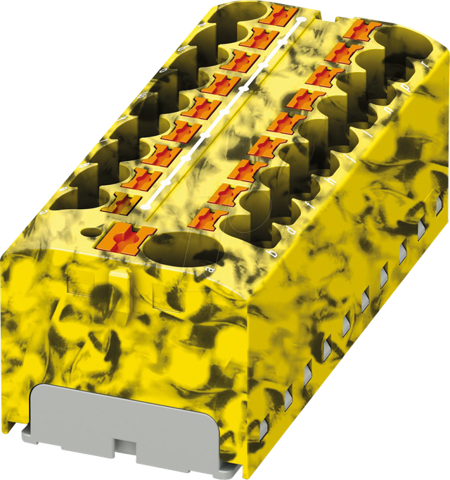 PHOE 3273920 - Verteilerblock PTFIX, 10/18X4, schwarz/gelb