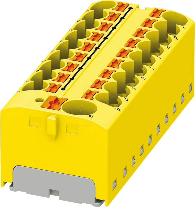 PHOE 3273906 - Verteilerblock PTFIX, 10/18X4, gelb