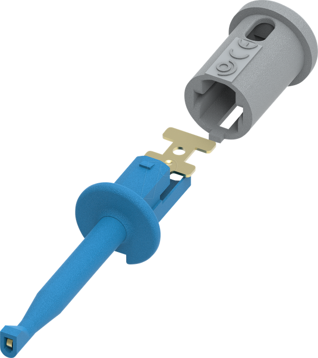 PJP 6012-PRO-BL - Klemmprüfspitze, 1 mm, Lötanschluss, blau