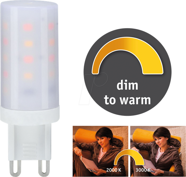 PLM 28819 - LED-Lampe G9, 4 W, 270 lm, 2000 K, dimmbar