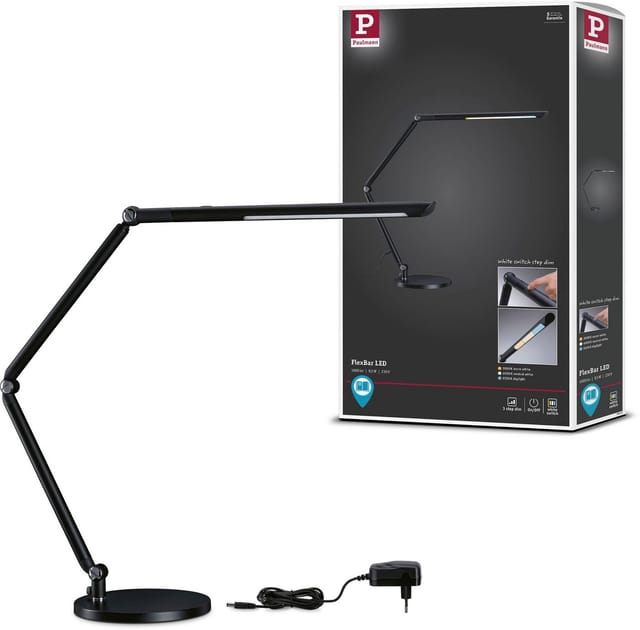 PLM 78912 - LED-Schreibtischleuchte, 9,5 W, 700 lm, dimmbar, schwarz