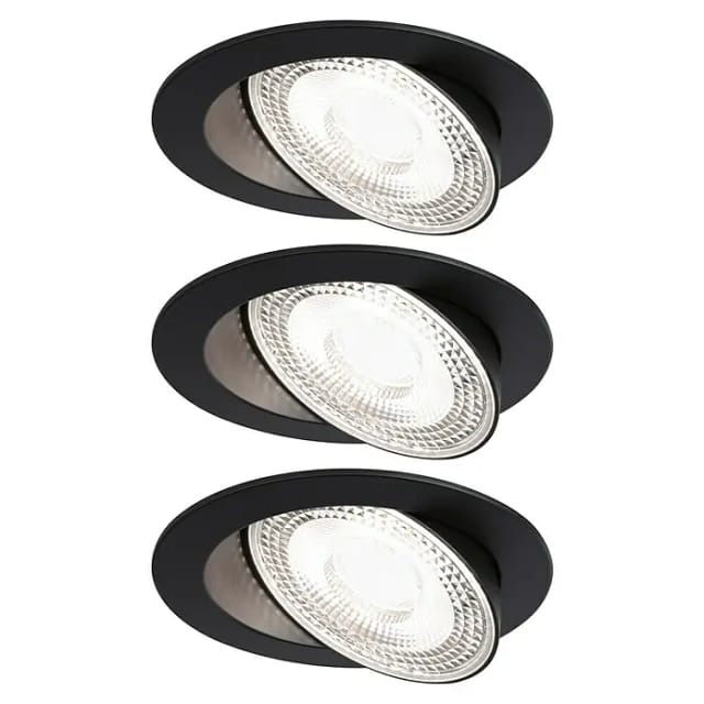 PLM 92258 - Einbauleuchte Aumus, 5 W, 3x 700lm, 2700-6500 K, 90°, rund, schw