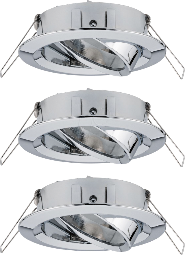 PLM 92488 - Einbaurahmen für Einbaustrahler, max. 3x10 W, 50°, rund, chrom