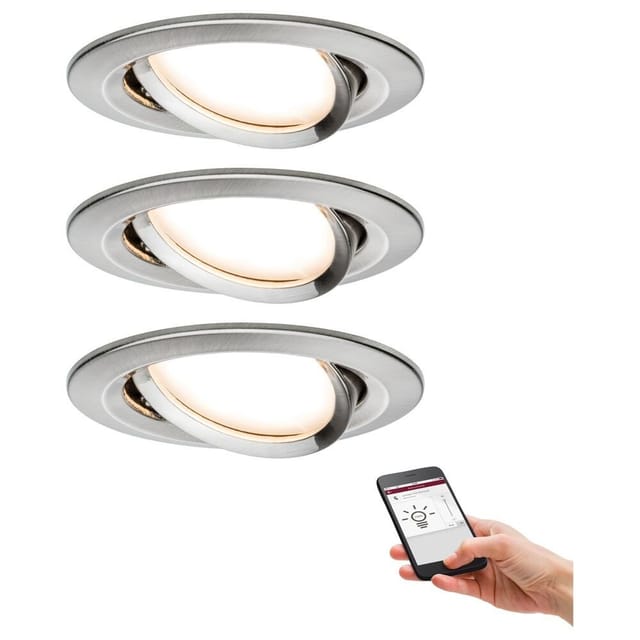 PLM 92959 - Einbauleuchte Nova Plus Coin, 3x6 W, 2700 K, 50°, dimmbar, eisen