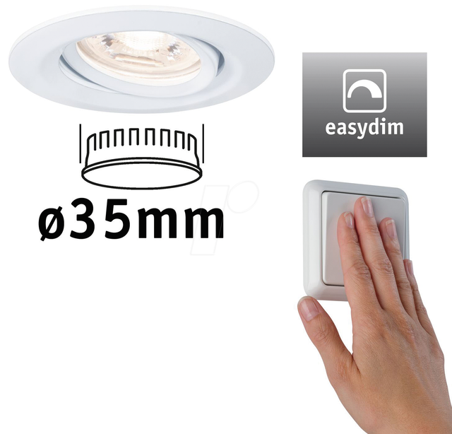 PLM 92970 - Einbauleuchte Mini Nova Plus Coin, 4,2 W, 2700 K , 15°, dimmbar,